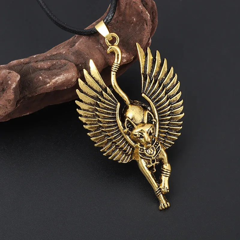 ### Gold Color Egypt Cat Necklace.