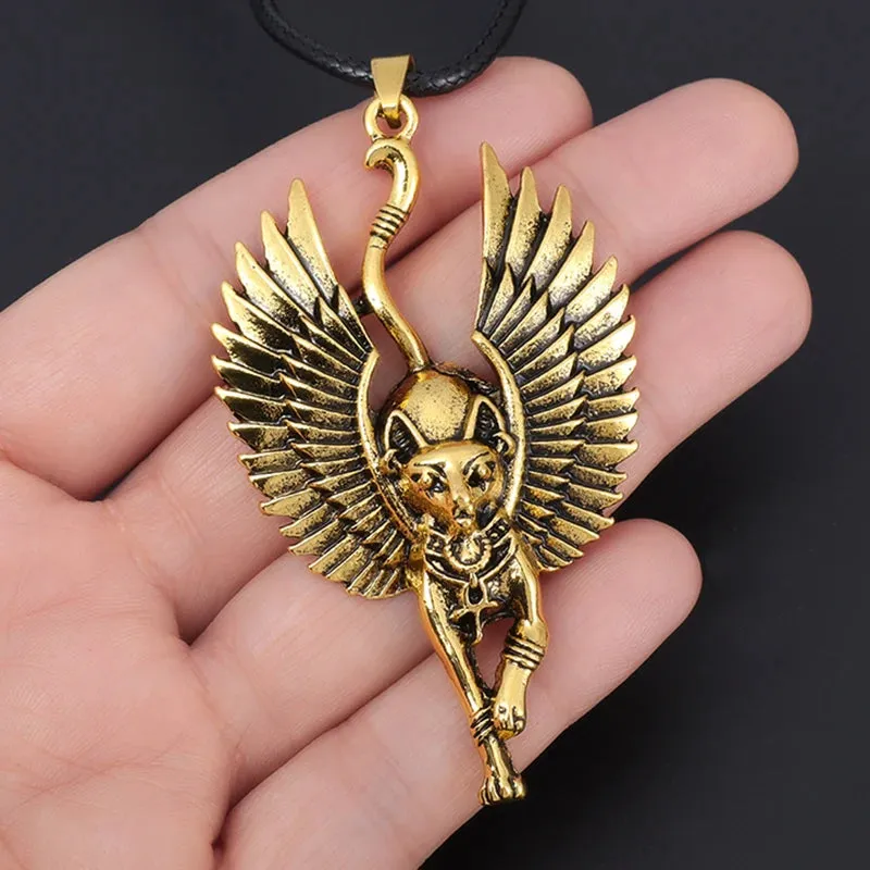 ### Gold Color Egypt Cat Necklace.