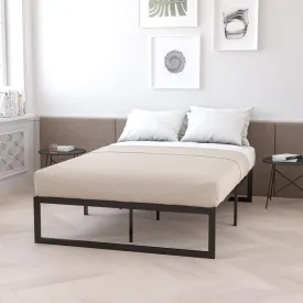 14 Inch Metal Platform Bed Frame With 12 Inch Memory Foam Pocket Spring Mattress In A Box (No Box Spring Required) - Full By Flash Furniture