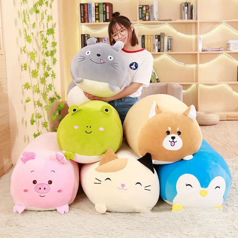 28-90cm Soft Animal Kawaii Pillows Cushion Cute Fat Dog Cat Penguin Pig Frog Plush Toy Stuffed Lovely Kids Birthyday Gift