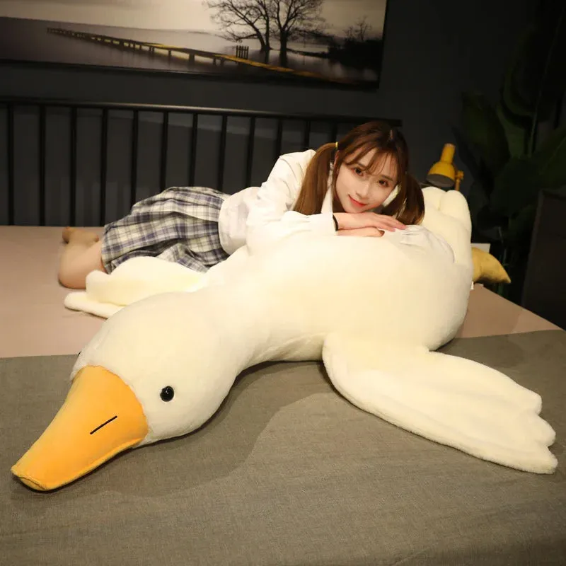 50-190cm Big White Goose Plush Toy Giant Duck Doll Soft Stuffed Animal Goose Sleeping Pillow Sofa Cushion Birthday Gift for Kids