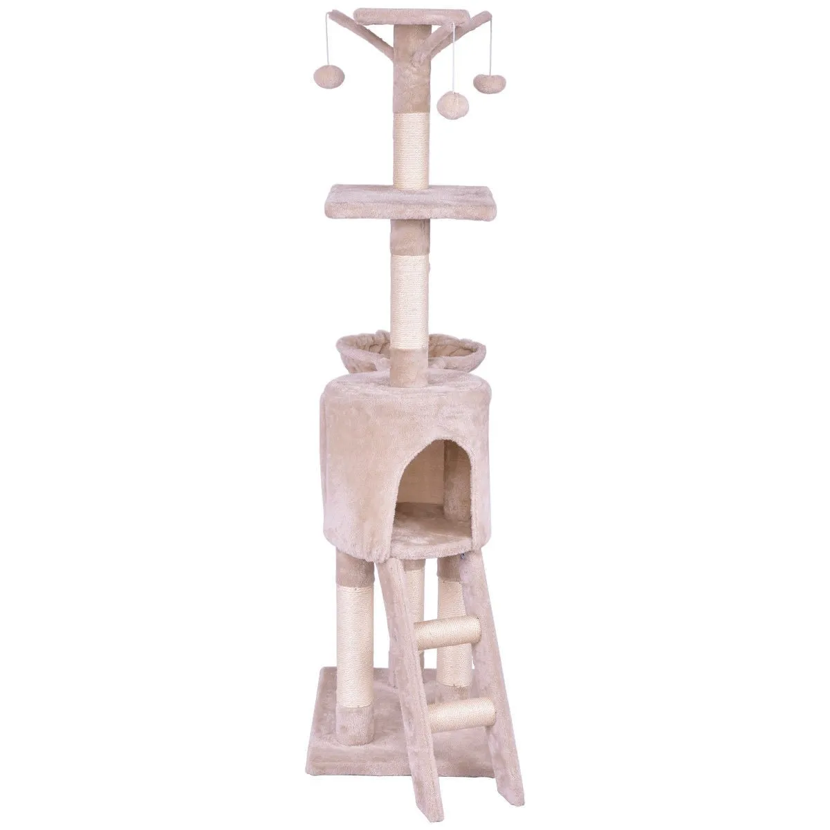 56" Cat Tree Scratching Posts - Beige