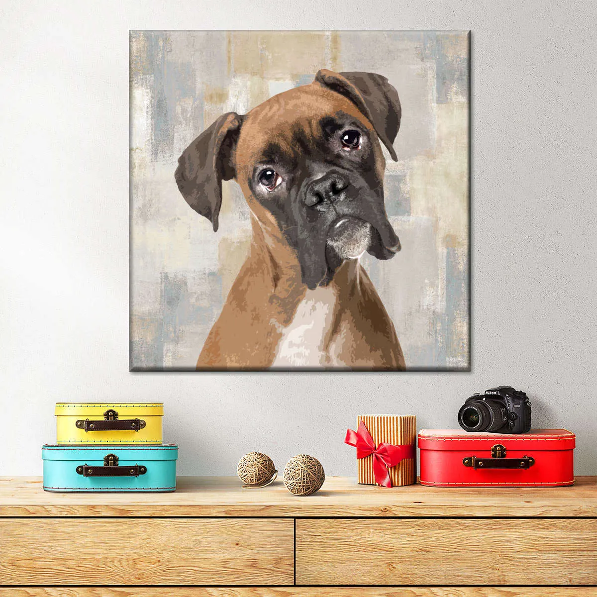 A Boxer Portrait Wall Art