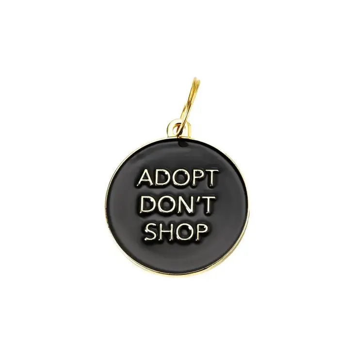 Adopt Don't Shop Pet ID Tag in Black