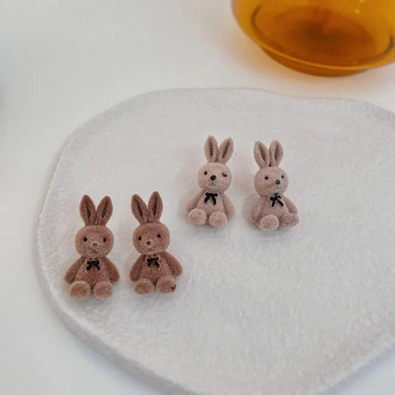 Adorable Plush Bunny Stud Earrings