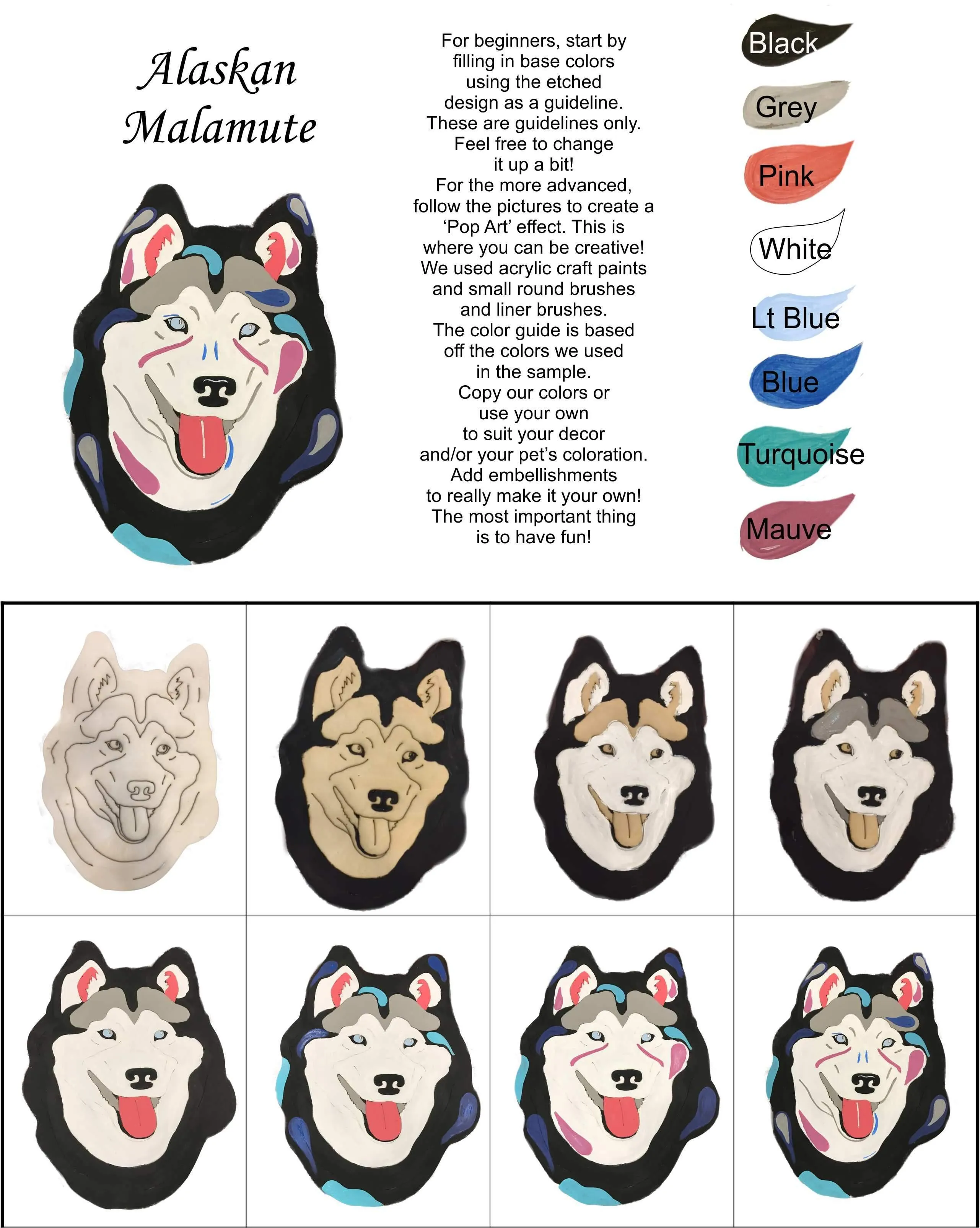 Alaskan Malamute-DIY Pop Art Paint Kit