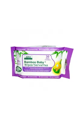 Aleva Naturals Bamboo Baby Wipes - 30 Pack