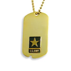 Army Official Sized Dog Tags 18k Gold Electroplated