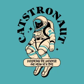 Astronaut Black Cat in blue