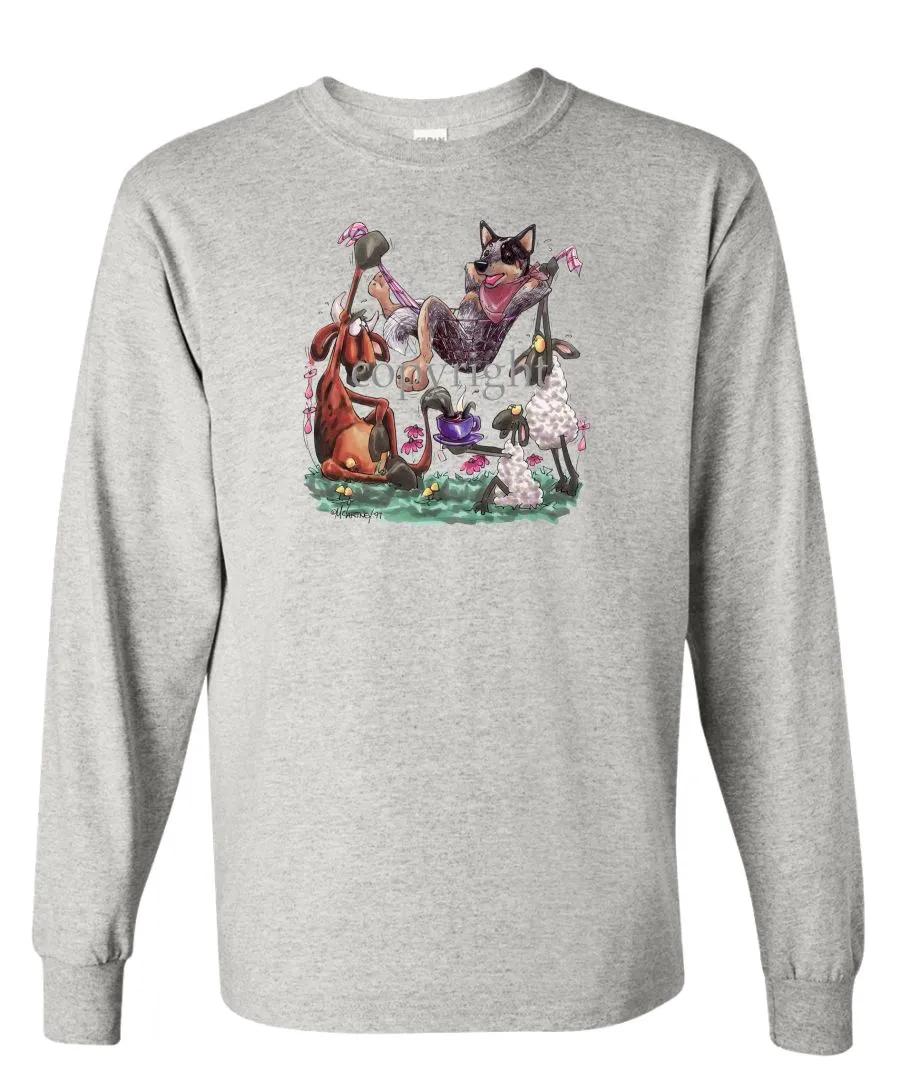 Australian Cattle Dog - Hammock - Caricature - Long Sleeve T-Shirt