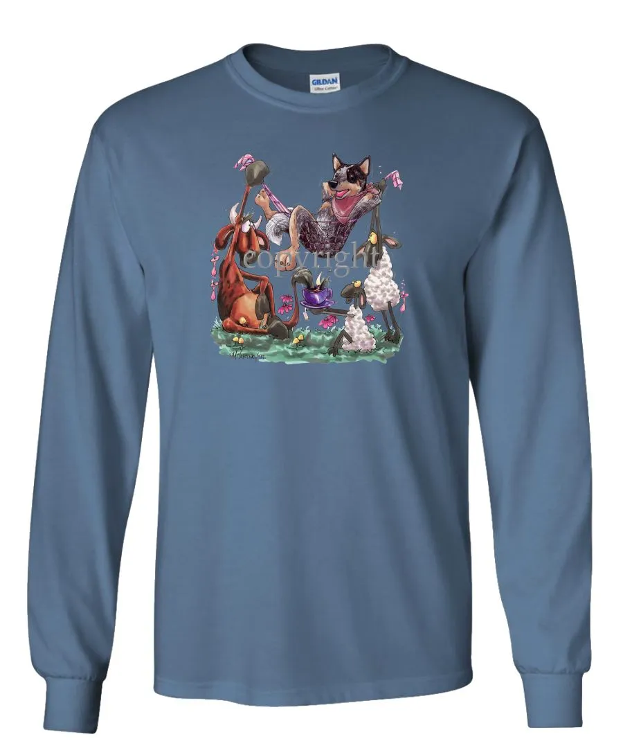 Australian Cattle Dog - Hammock - Caricature - Long Sleeve T-Shirt