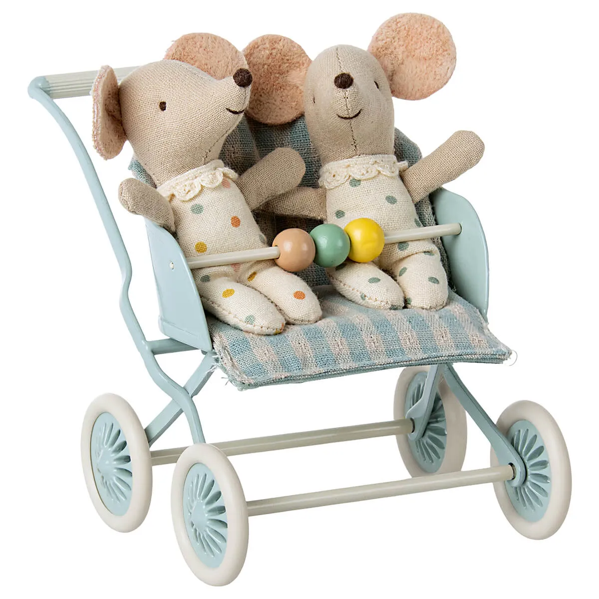 Baby Mice Stroller in Mint by Maileg