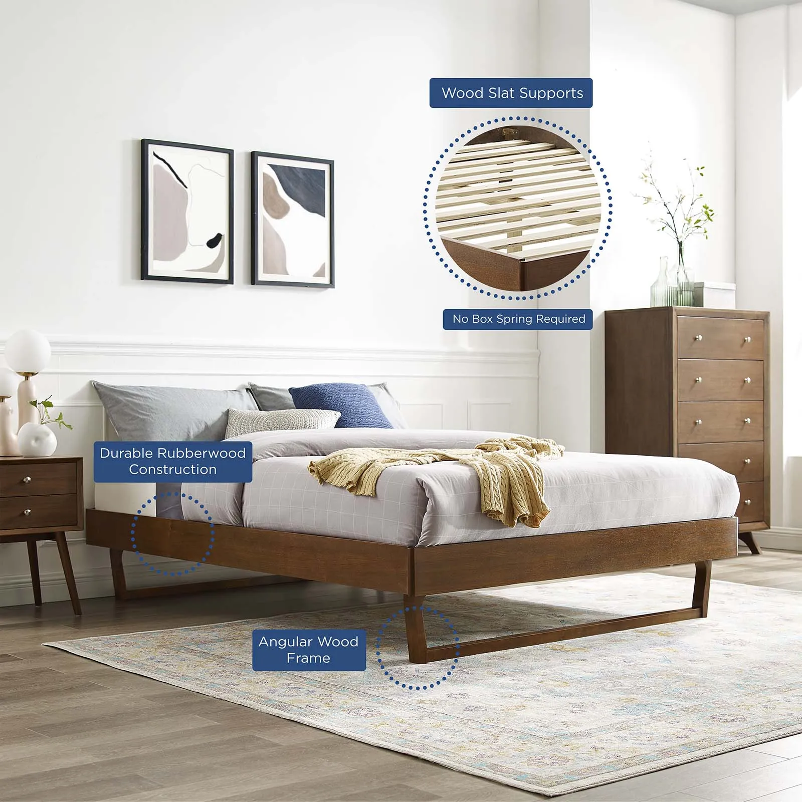 Billie Wood Platform Bed Frame