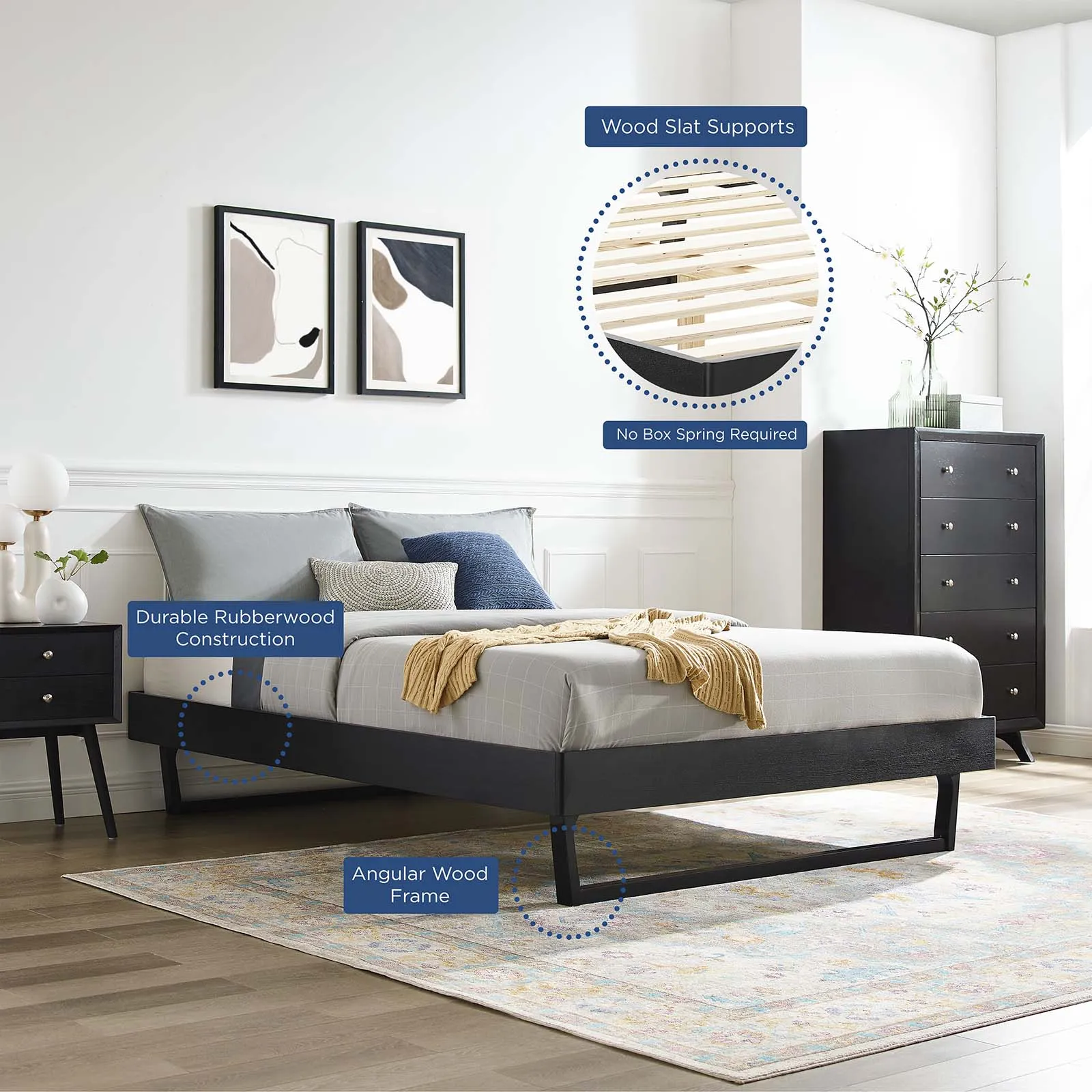 Billie Wood Platform Bed Frame