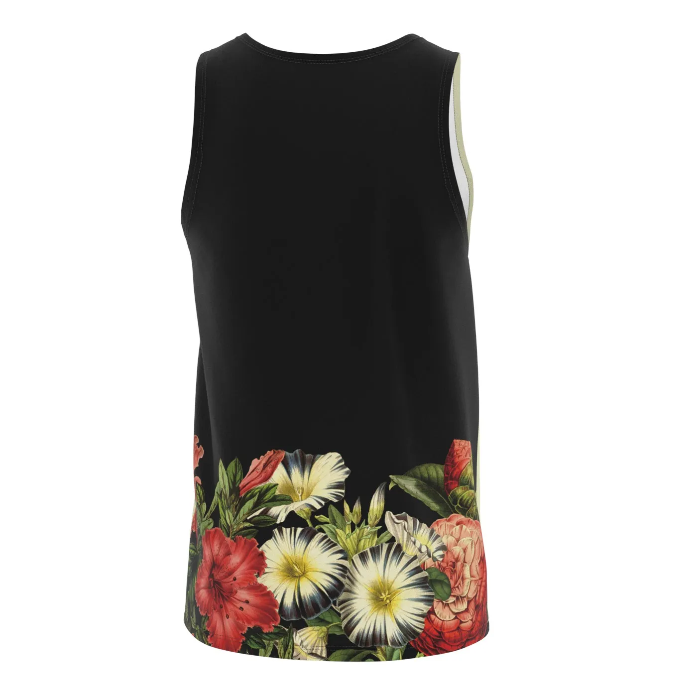 Black Cat Vintage Flowers Tank Top