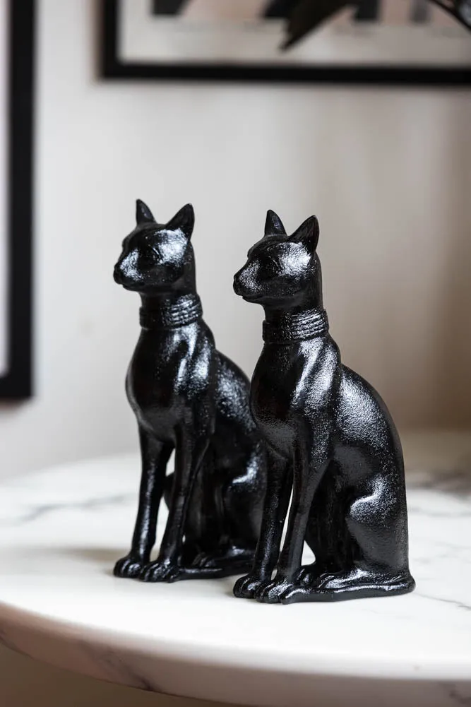 Black Sitting Cat Bookends