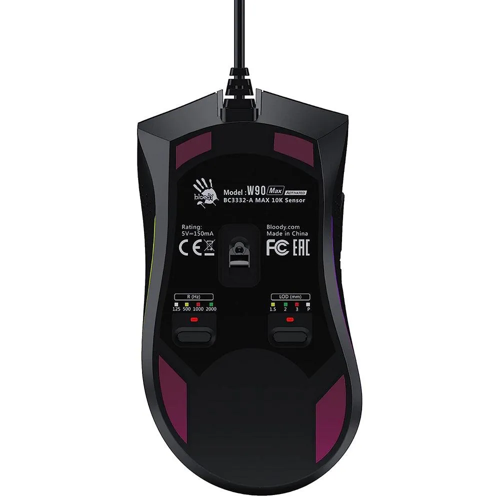 Bloody W90 Max RGB Wired Gaming Mouse 10000Dpi