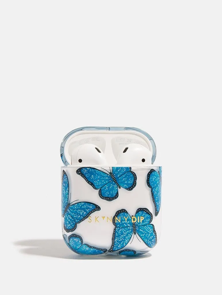 Blue Butterfly Airpods Case