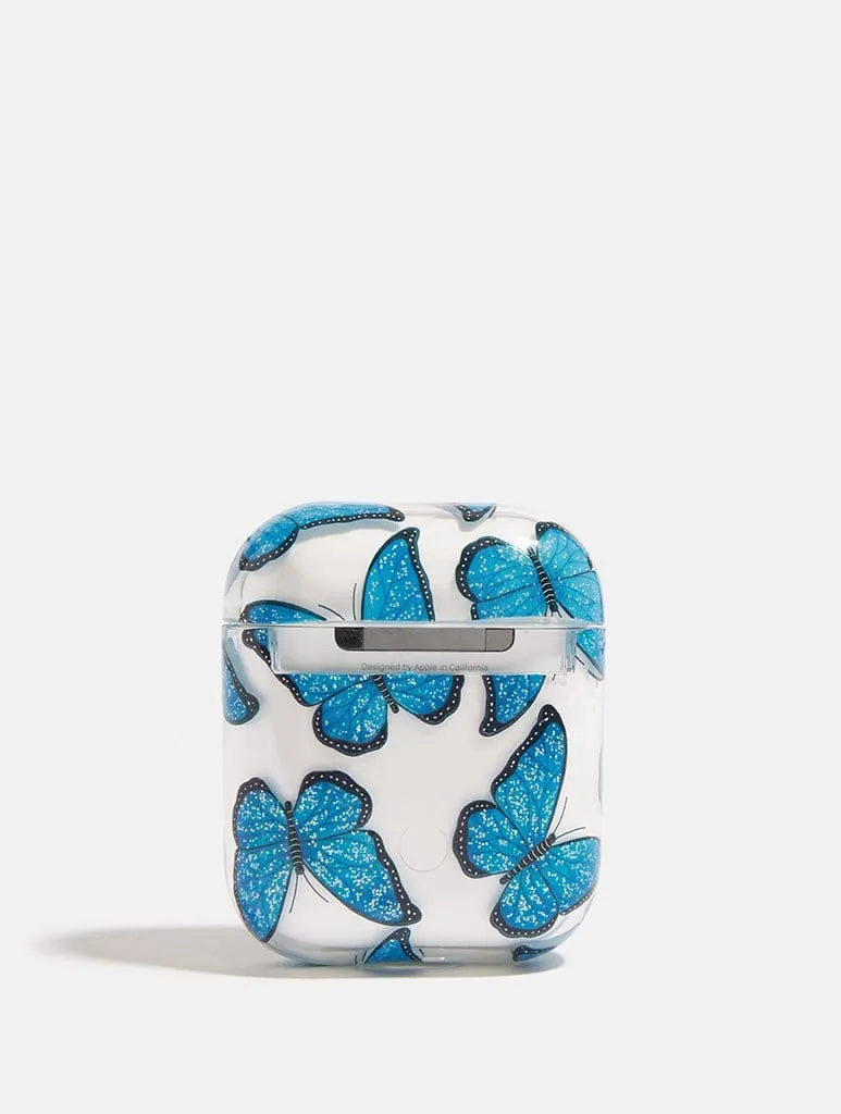 Blue Butterfly Airpods Case