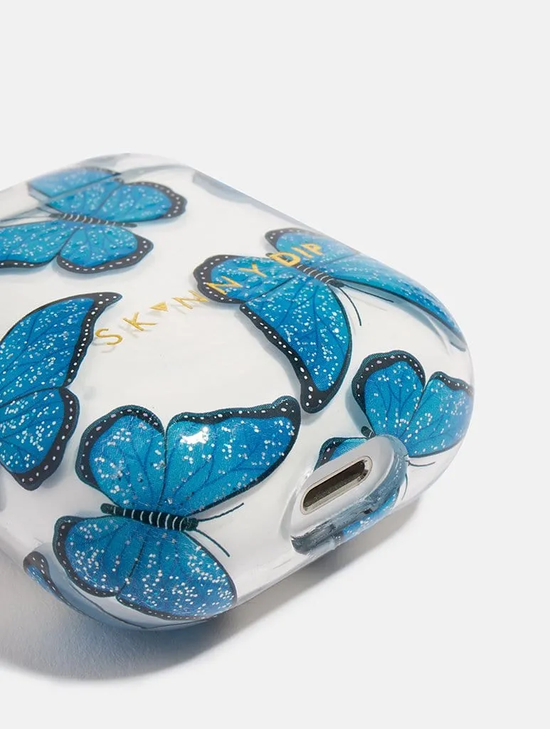 Blue Butterfly Airpods Case