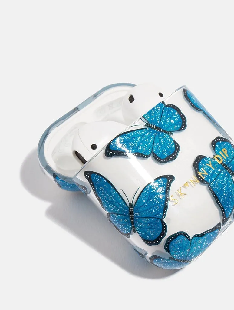 Blue Butterfly Airpods Case