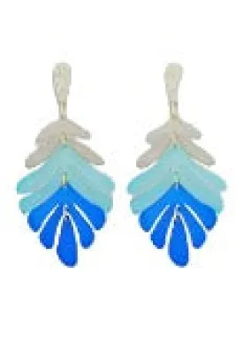 Blue Ombre Feather Earrings