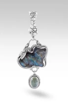 Boo Boo Kitty Pendant™  in Labradorite & Black Stone Doublet