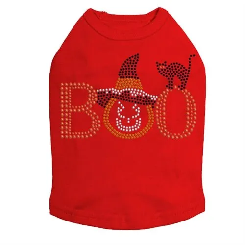 Boo Hat and Cat Rhinestuds Tank Top - Many Colors