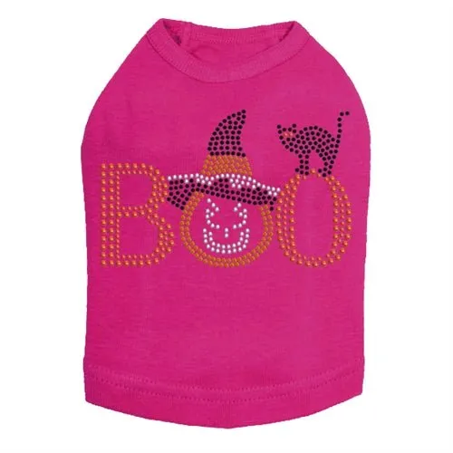 Boo Hat and Cat Rhinestuds Tank Top - Many Colors