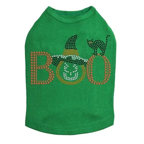 Boo Hat and Cat Rhinestuds Tank Top - Many Colors