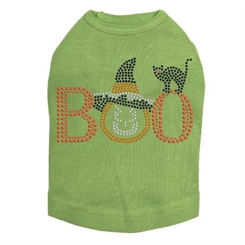 Boo Hat and Cat Rhinestuds Tank Top - Many Colors