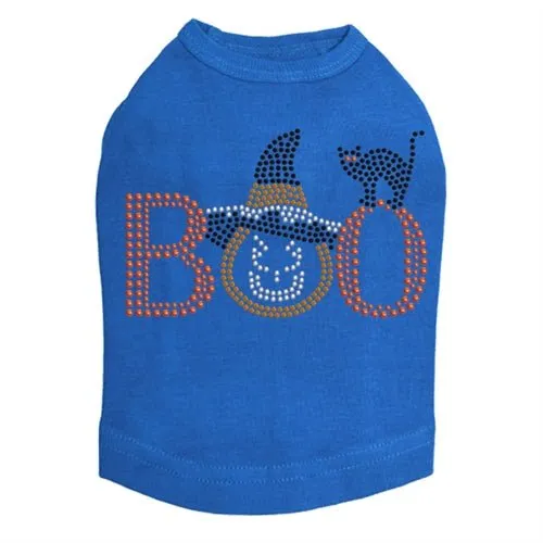 Boo Hat and Cat Rhinestuds Tank Top - Many Colors