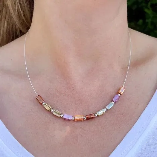 Carrie Elspeth Sunburst Ceramic Link Necklace