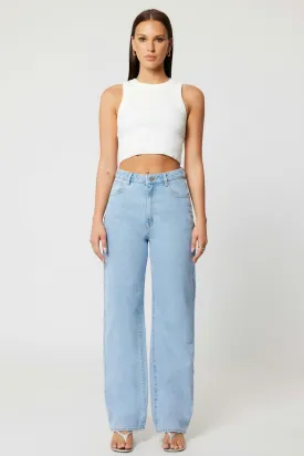 Carrie Kendall Light Blue High Wide Jean