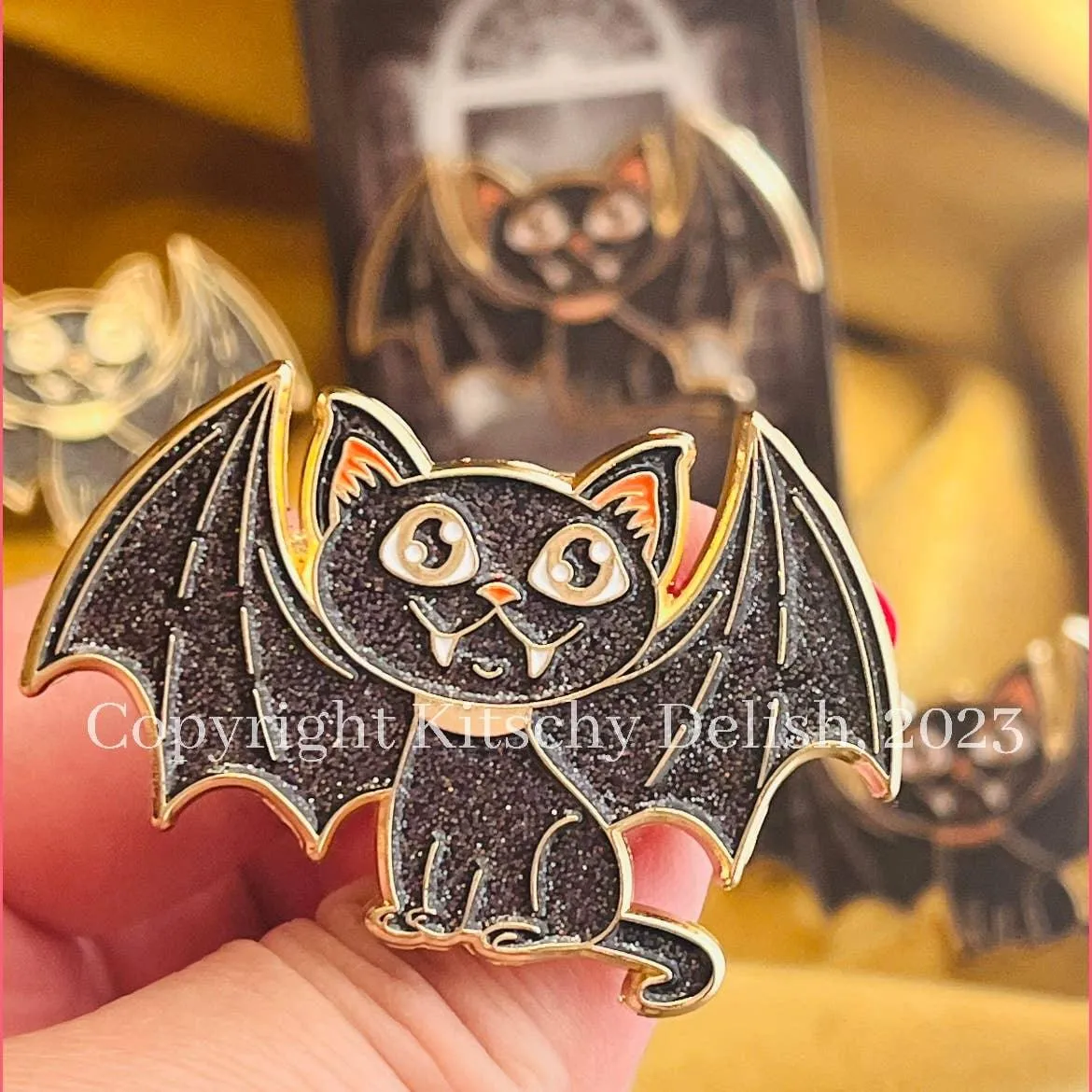 Cat Bat At Home  | Soft Enamel Pin