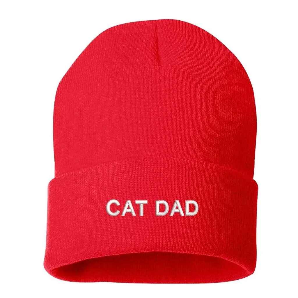 Cat Dad Cuffed Beanie