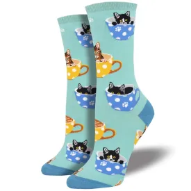 Cat-feinated Women's Crew Socks