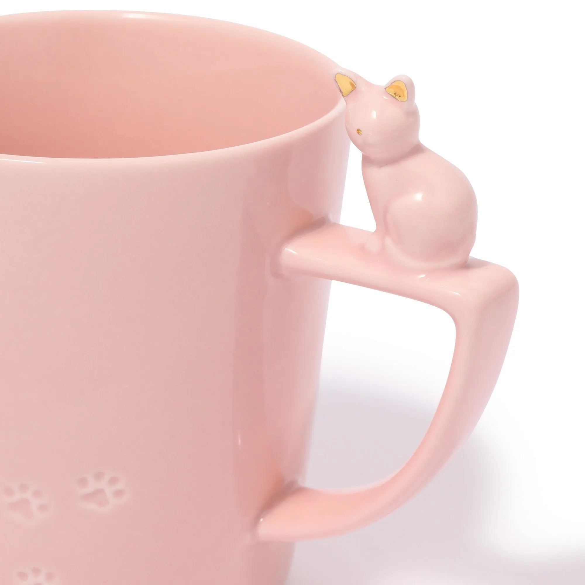 Cat Figure Mug Pink