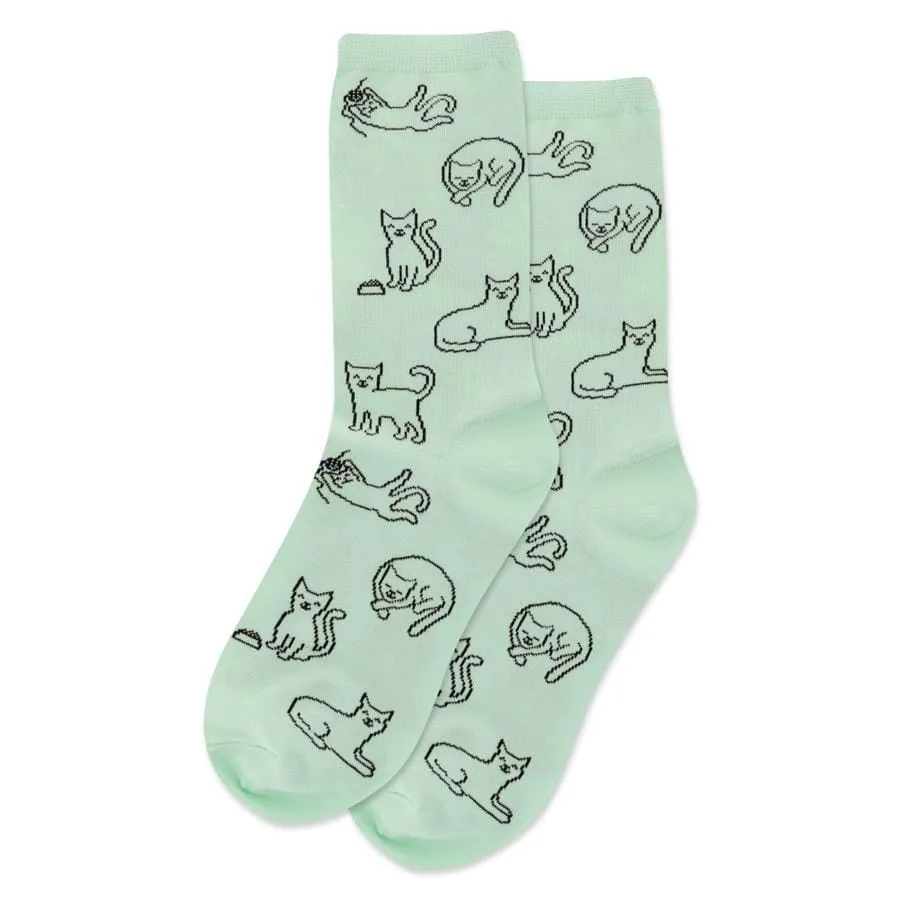 Cat Outline Women's Crew Sock