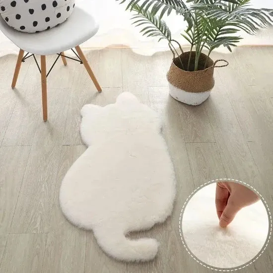 Cat Silhouette Plush Rug