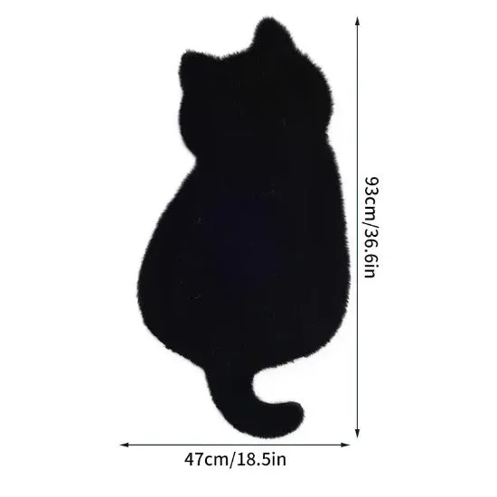 Cat Silhouette Plush Rug