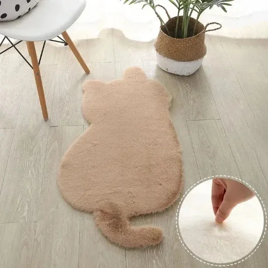 Cat Silhouette Plush Rug