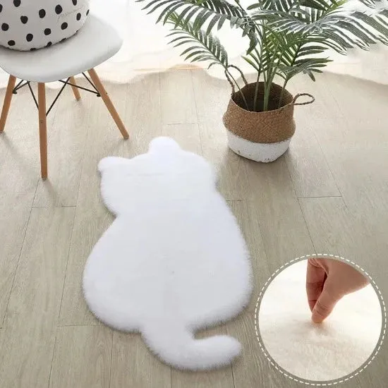 Cat Silhouette Plush Rug