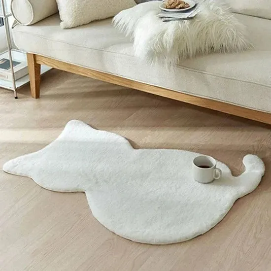 Cat Silhouette Plush Rug