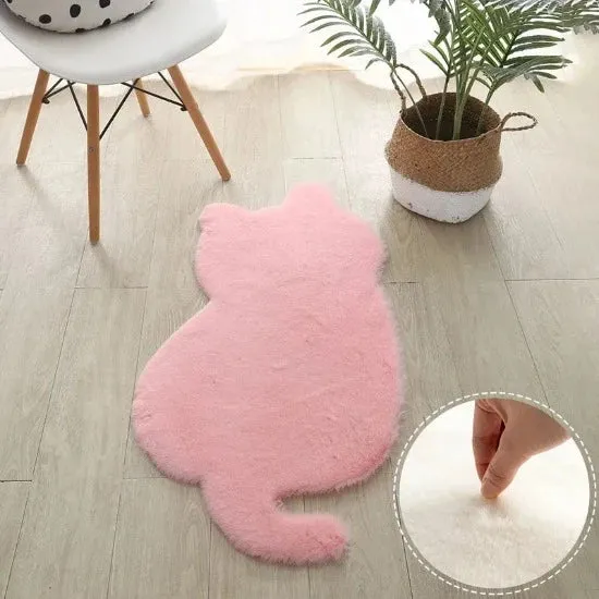 Cat Silhouette Plush Rug