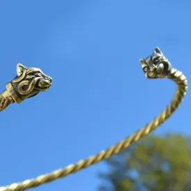 Cat Torc - Brass or silver