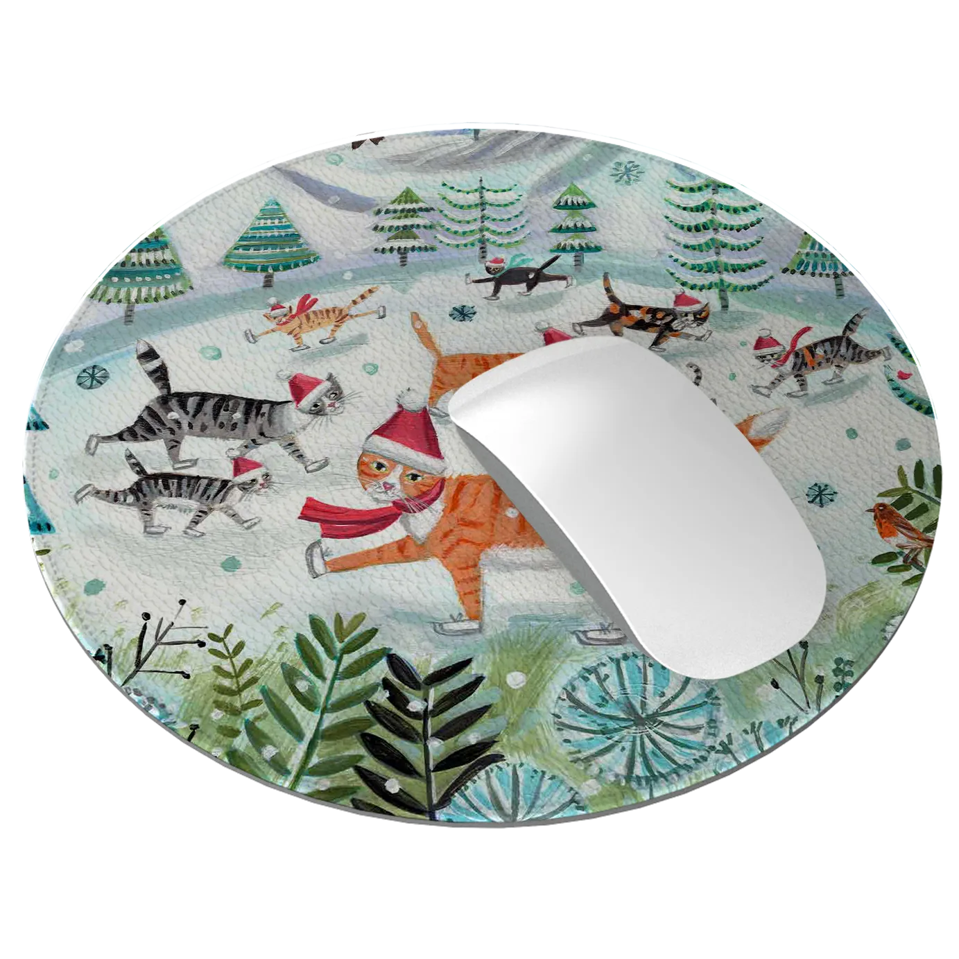 Cats On Ice Mouse Mat By Mary Stubberfield