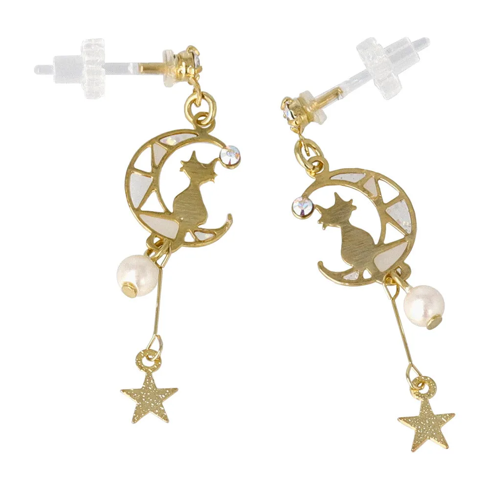 Celestial Cat Plastic Post Earrings