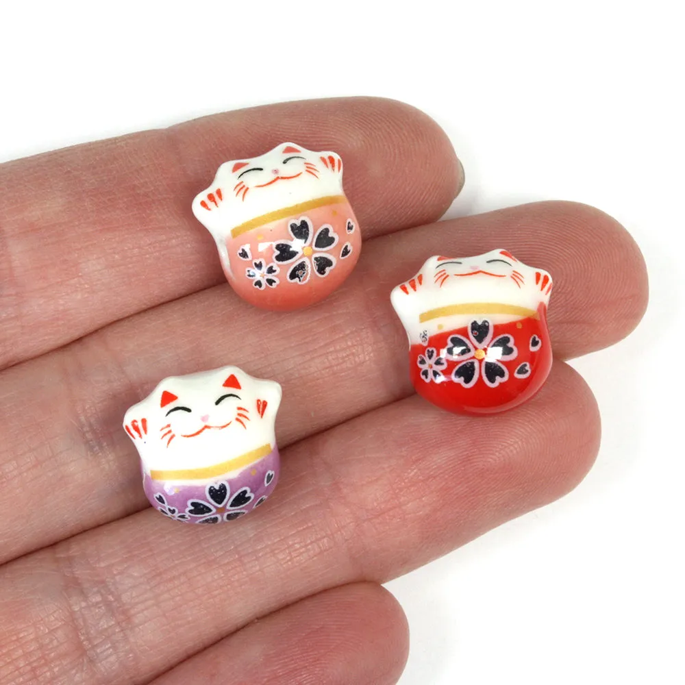 Ceramic Cat Mix 15x13mm - Pack of 10