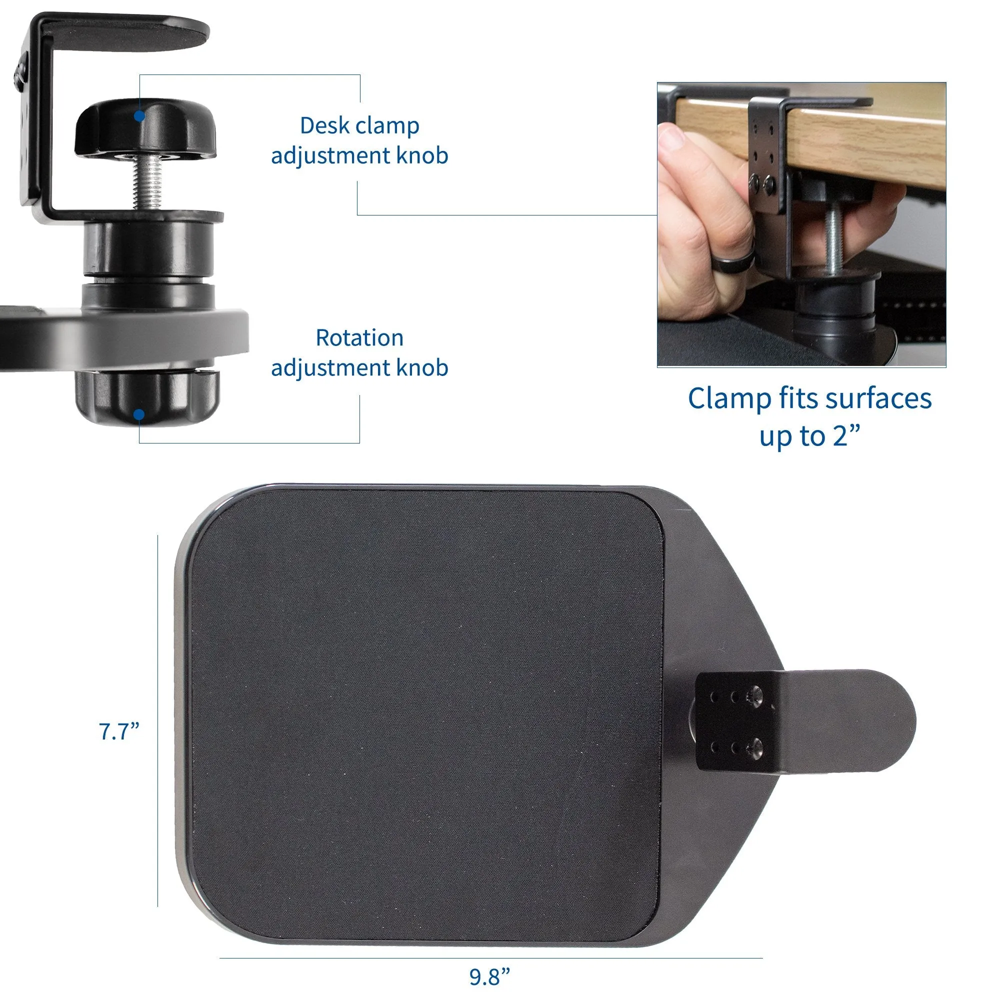 Clamp-on Mouse Pad and Device Holder